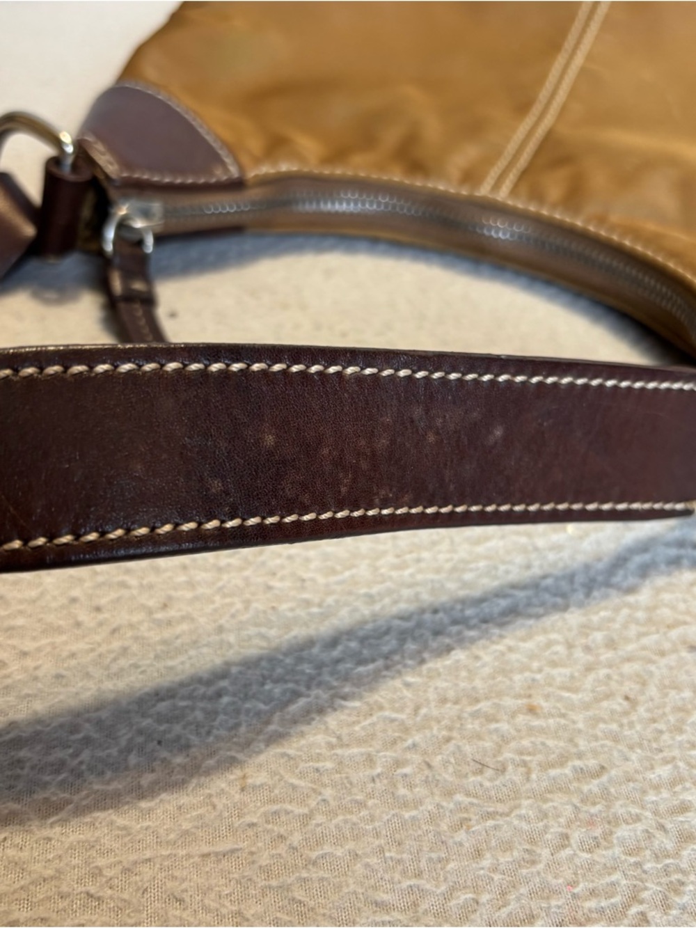 Dooney & Bourke Wayfarer Brown Canvas Nylon Hobo Shoulder Bag - Picture 15 of 15
